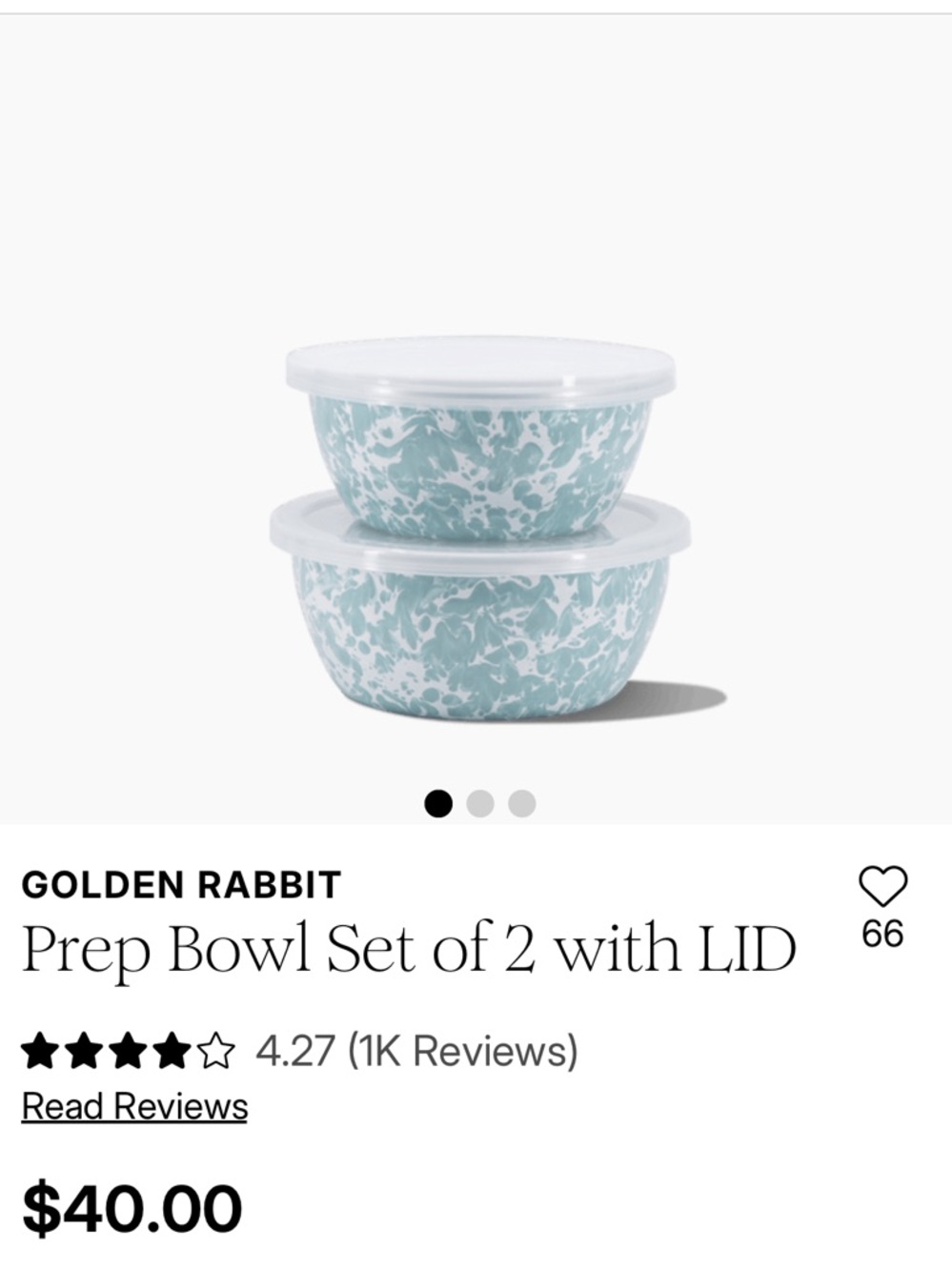 NWT Golden Rabbit Prep Bowl Set of 2 with Lids